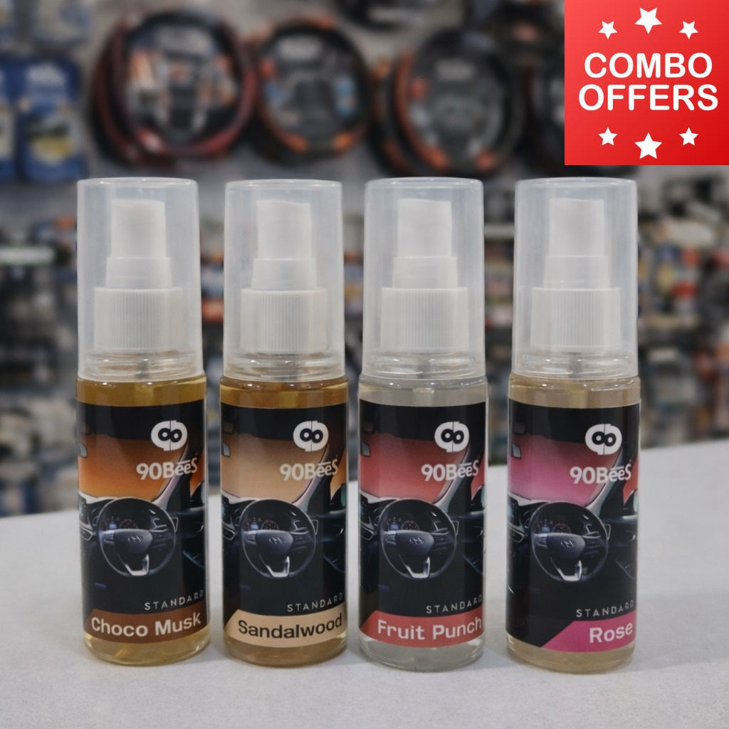 Combo Offer Standard Car Perfume Chocomusk Fruitpunch Sandalwood  Rose