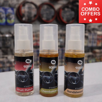 Combo Offer Standard Car Perfume Fruitpunch Chembakam Sandalwood