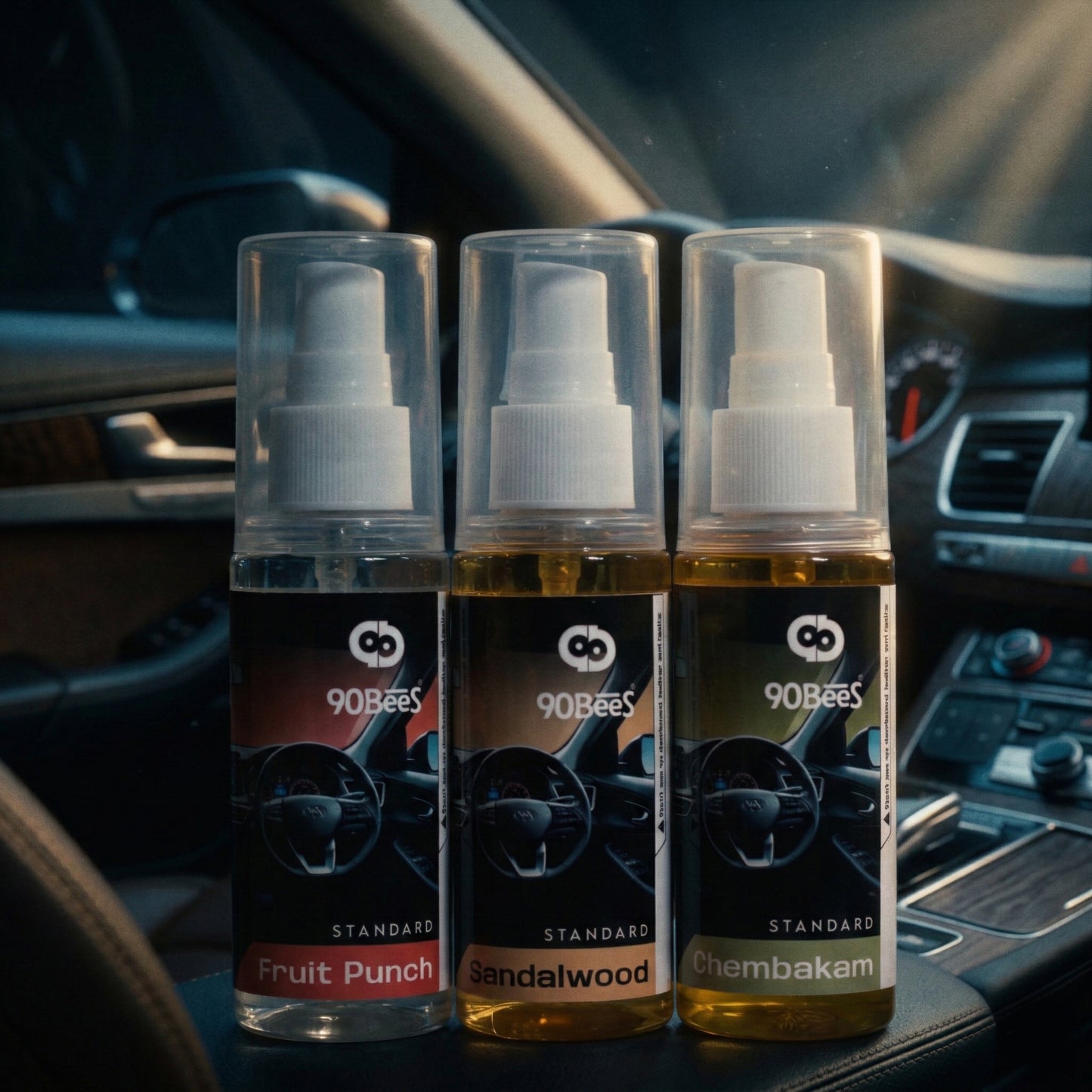 Combo Offer Standard Car Perfume Fruitpunch Chembakam Sandalwood