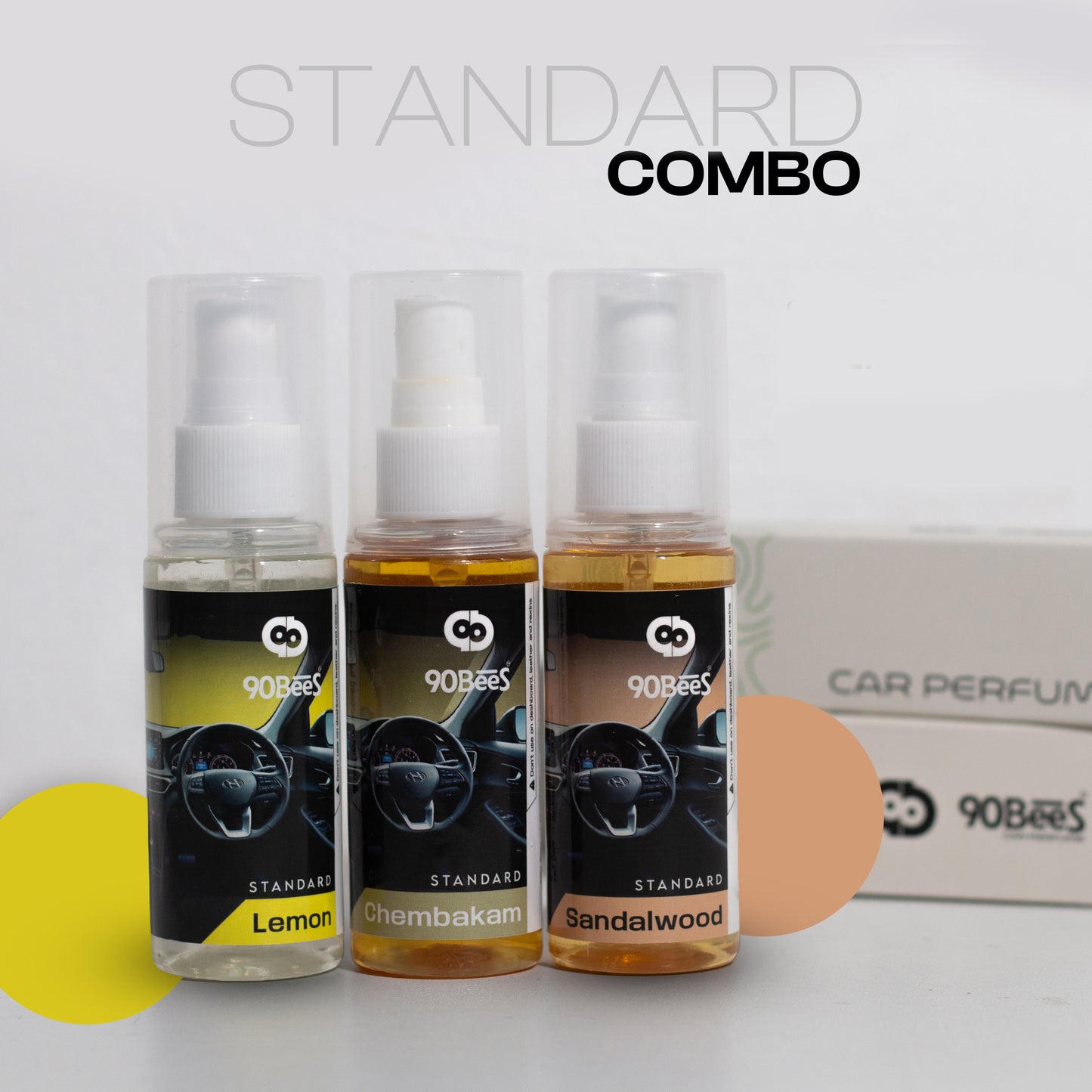 Combo Offer Standard Car Perfume Lemon Chembakam Sandalwood