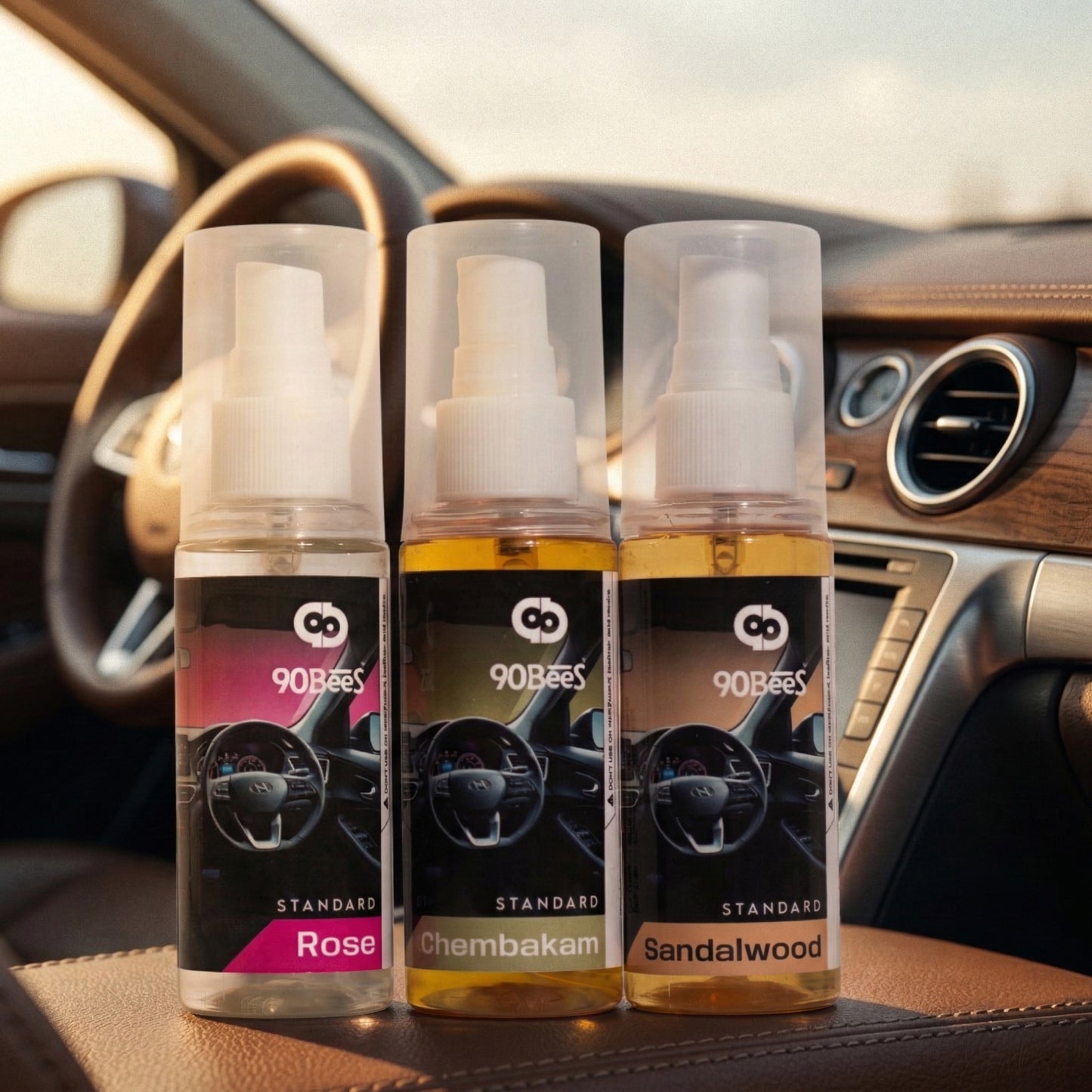 Combo Offer Standard Car Perfume Rose Chembakam Sandalwood