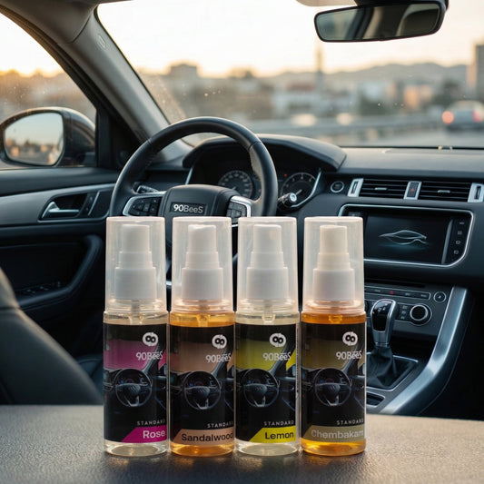 Combo Offer Standard Car Perfume Rose Sandalwood Lemon Chembakam